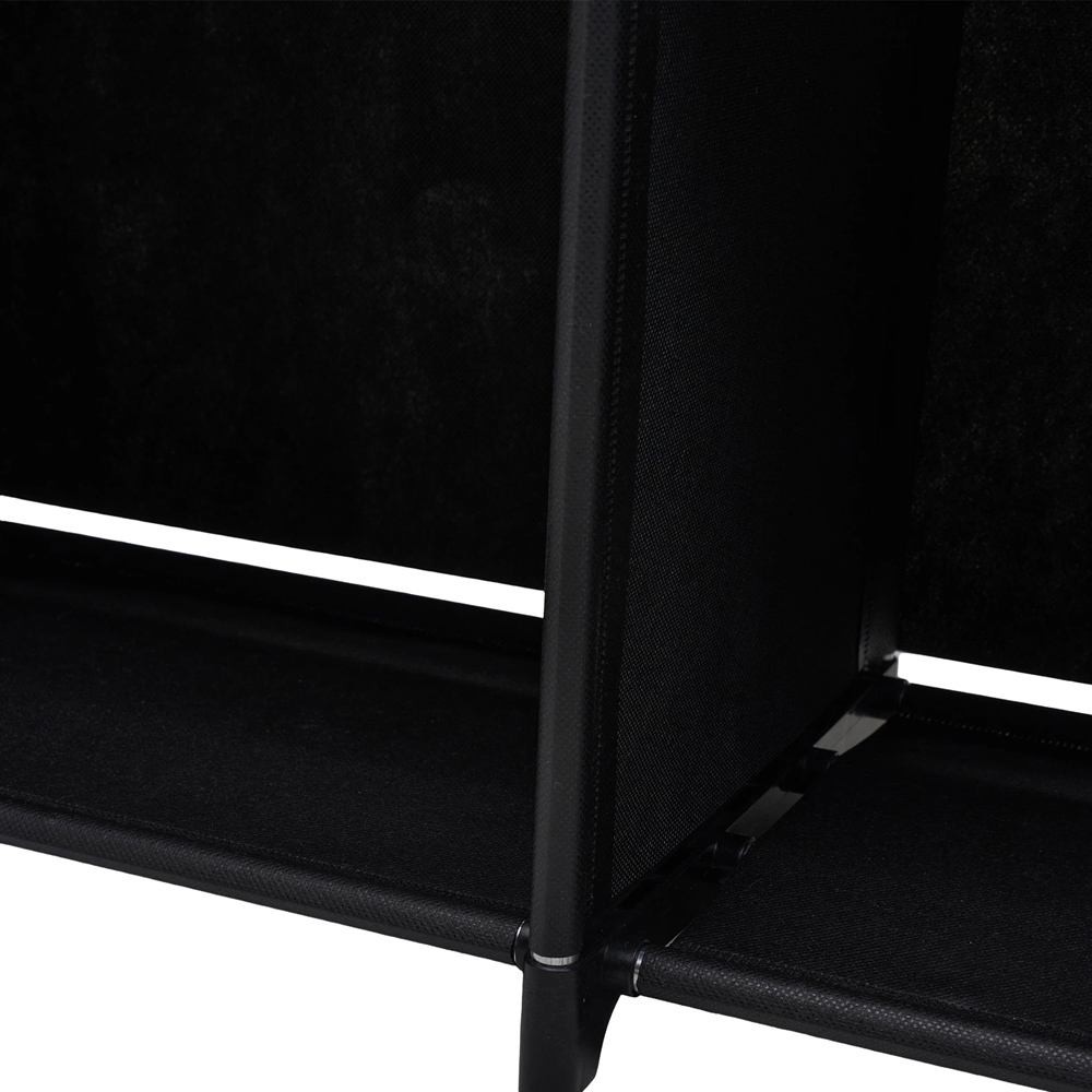 Living and Home 4-Tier Black Double Row Storage Shelf with Metal Frame Image 5