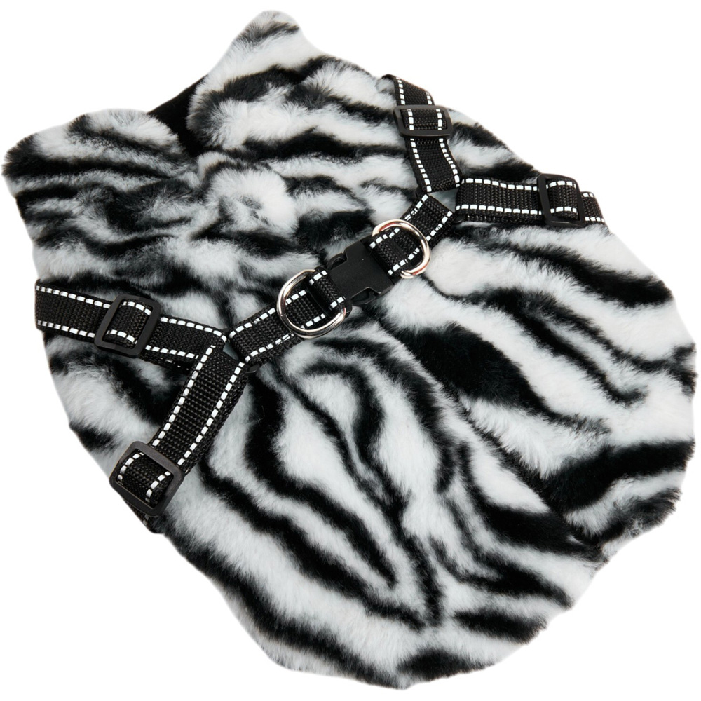 Fluffy Harness Dog Coat L Image 7