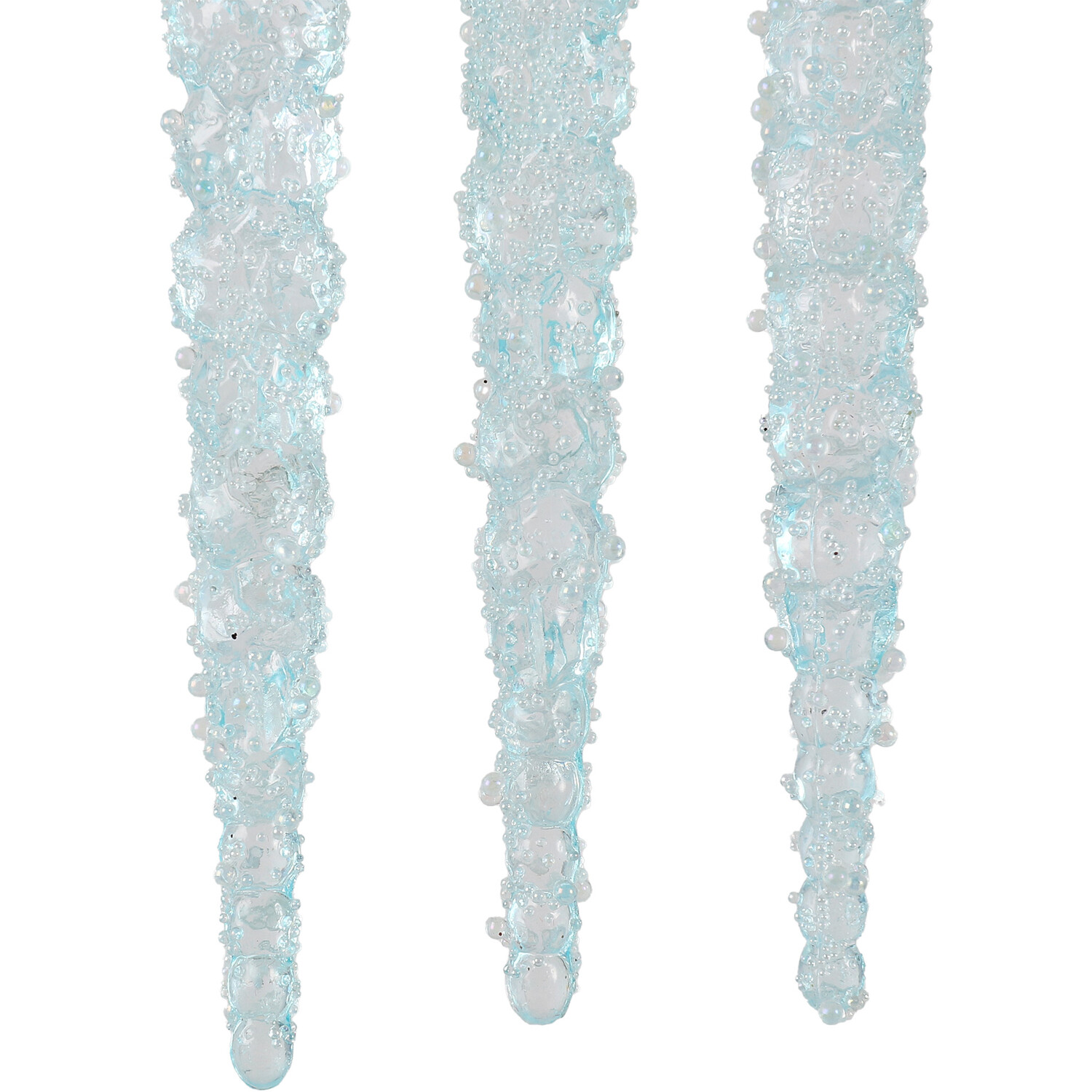 3pc Hanging Blue Icicle Decorations Image 3