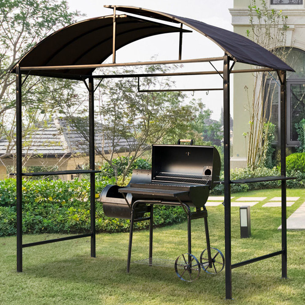 Outsunny 2.5 x 1.34m Coffee Metal Garden Gazebo Image 1