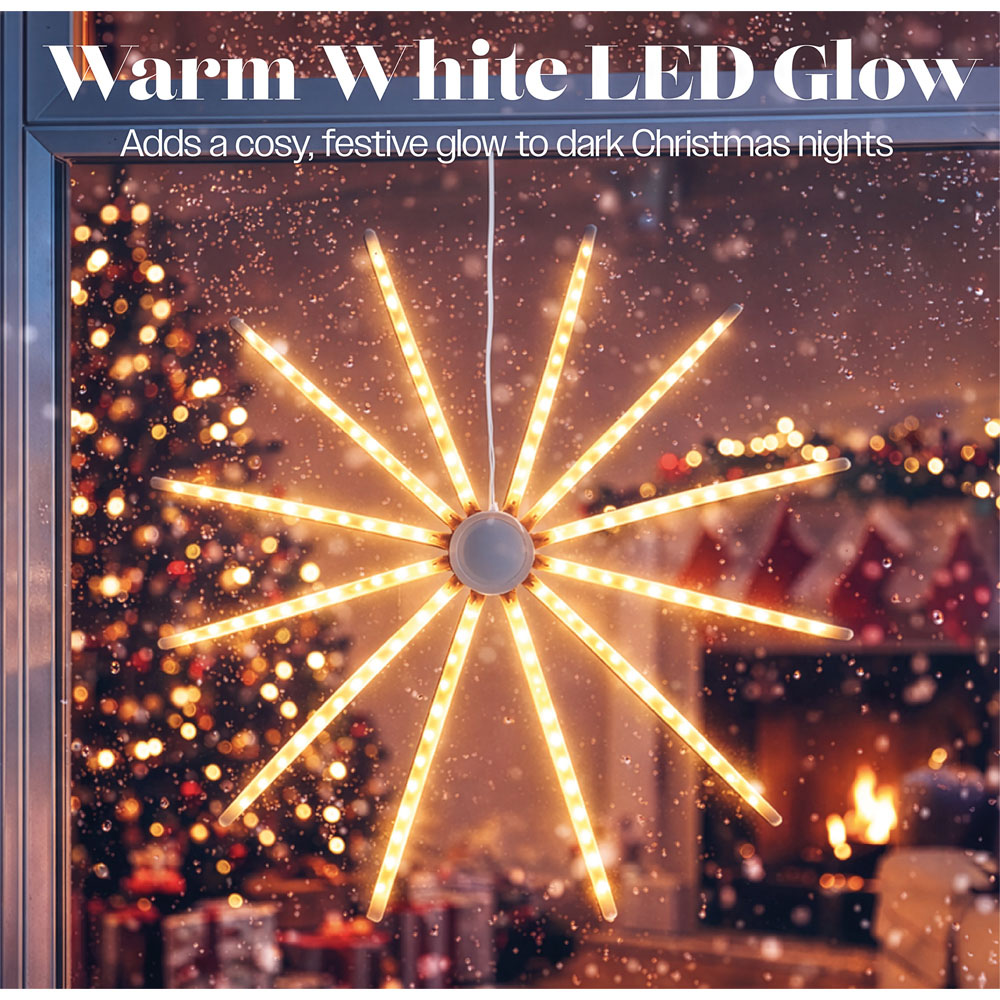 Xmas Haus 144 Warm White LED Hanging Windmill Meteor Light Christmas Decoration 60cm Image 3