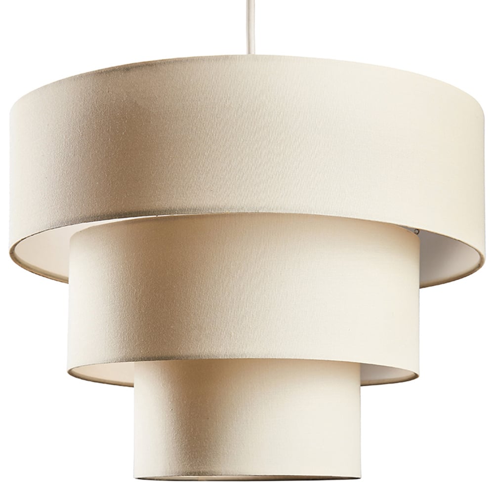 ValueLights Vermont 3 Tier Cream Pendant Lamp Shade Image 1