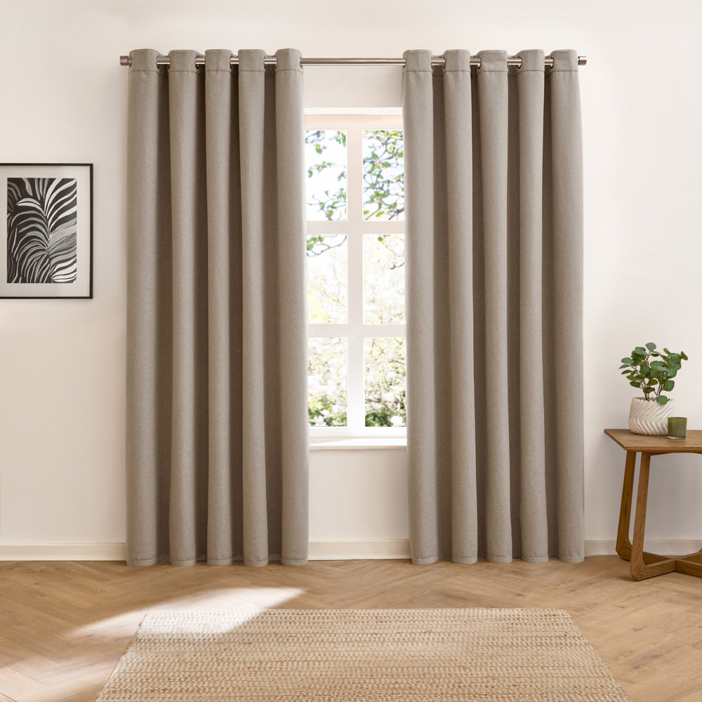 Furn Verso Charcoal Reversible Suede-Look Blackout Eyelet Curtains 168 x 183cm Image 5