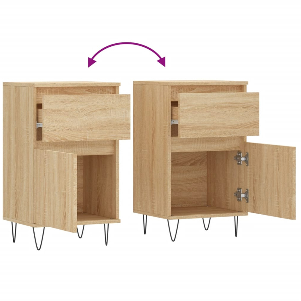 vidaXL Single Door Single Drawer Sonoma Oak Sideboard Image 9