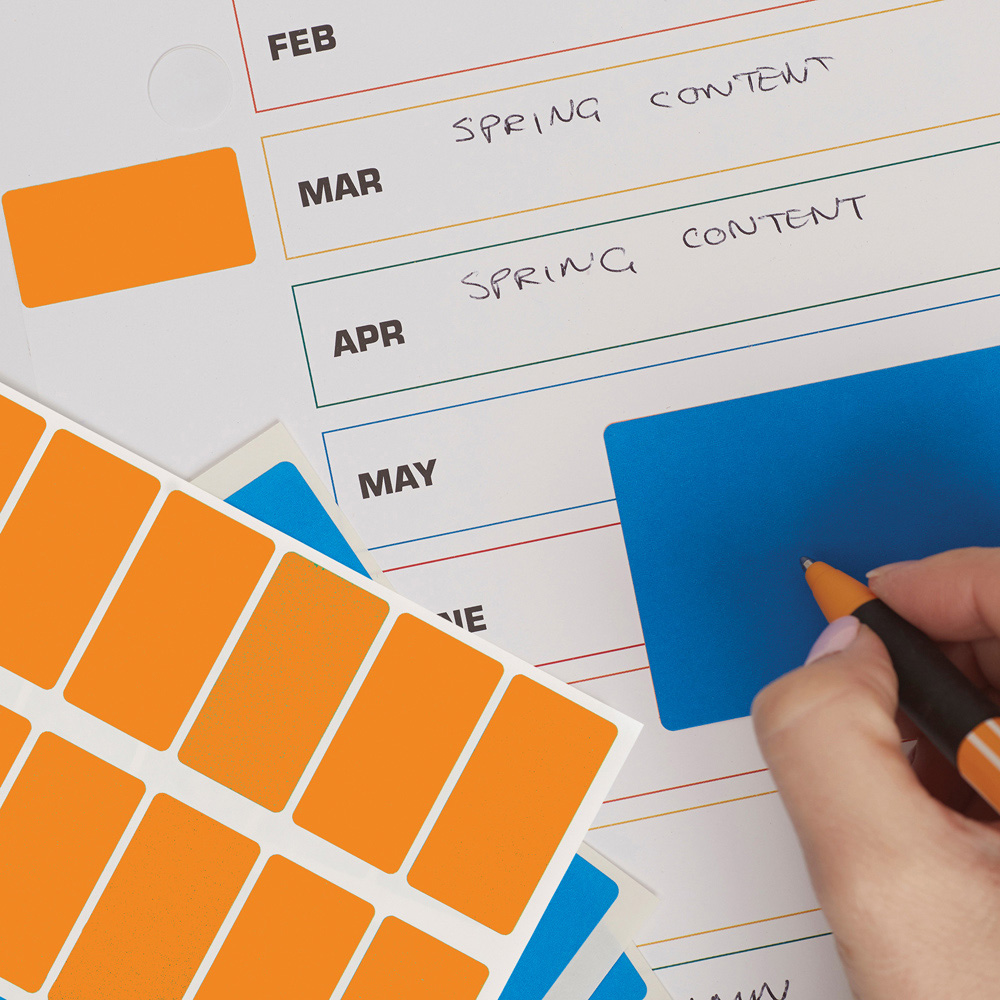 Blick Orange Rectangular Self Adhesive Office Stickers 25 x 50mm 320 Pack Image 7