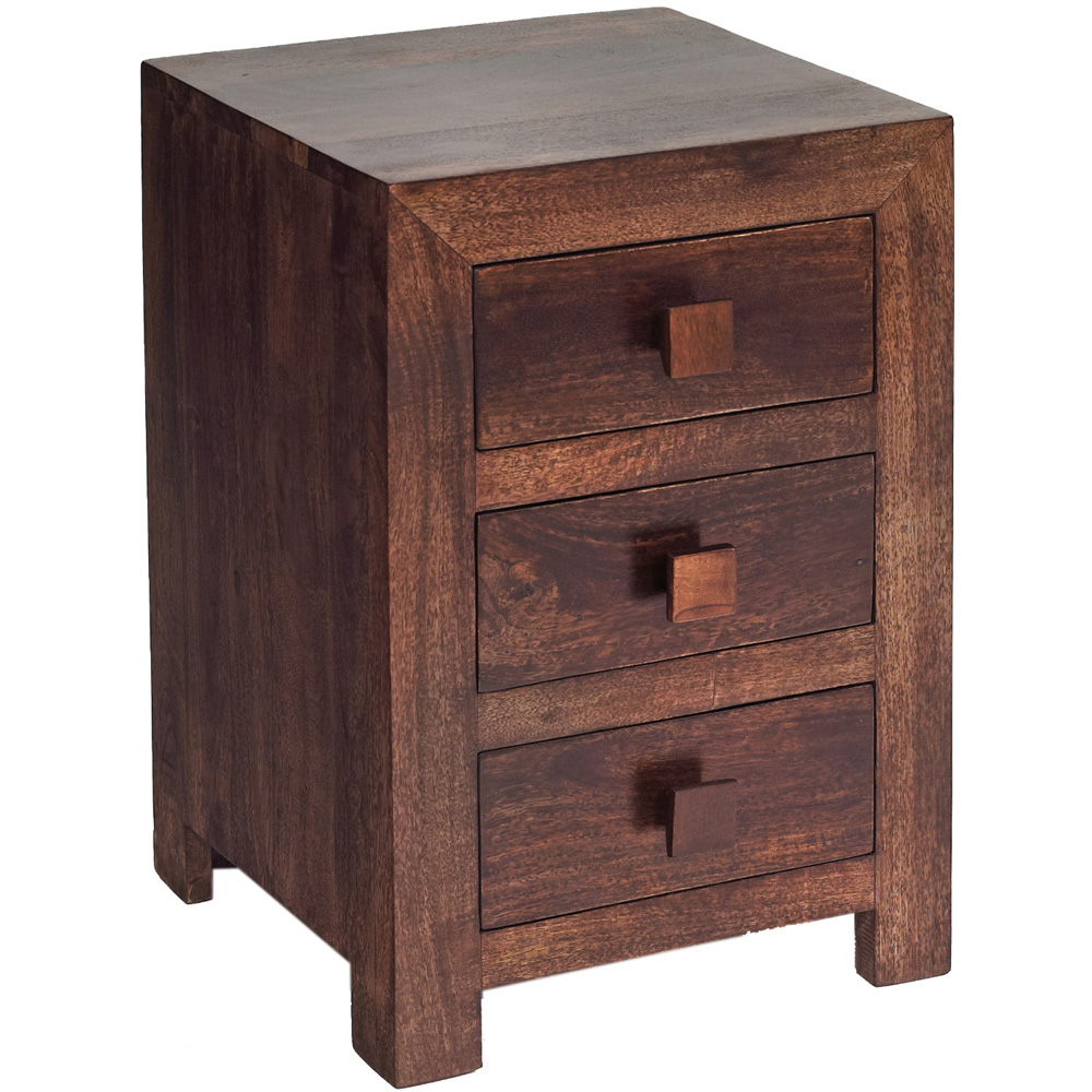 Brooklyn Nihash Toko 3 Drawer Dark Mango Bedside Image 2