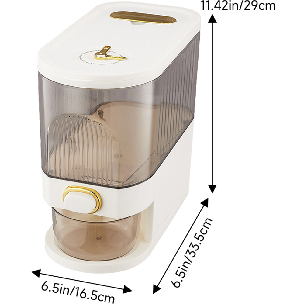 Living and Home White Airtight Rice Grain Dispenser 5kg Image 7