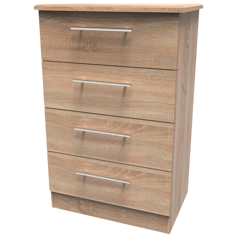 Crowndale Sherwood 4 Drawer Bardolino Oak Midi Chest of Drawers Image 4