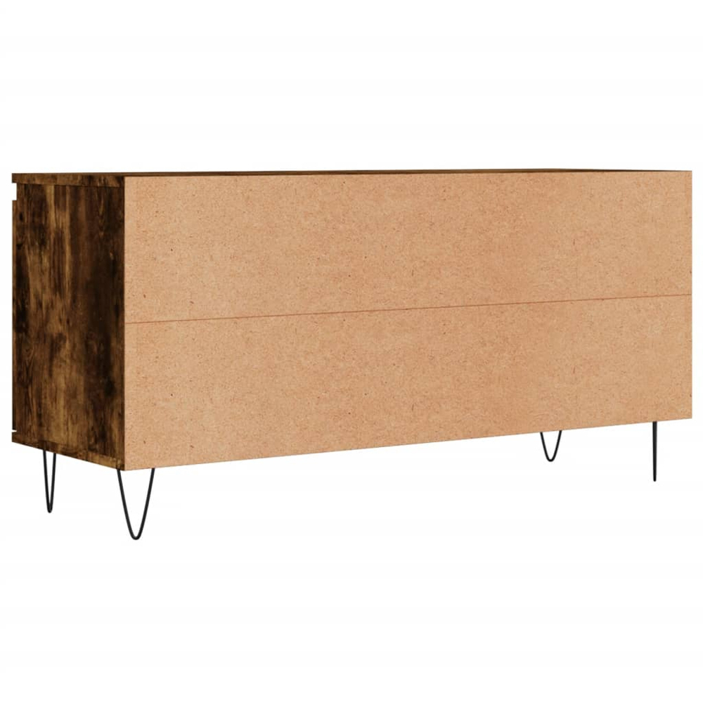 vidaXL 2 Door 2 Shelf Smoked Oak Wide TV Cabinet Image 8