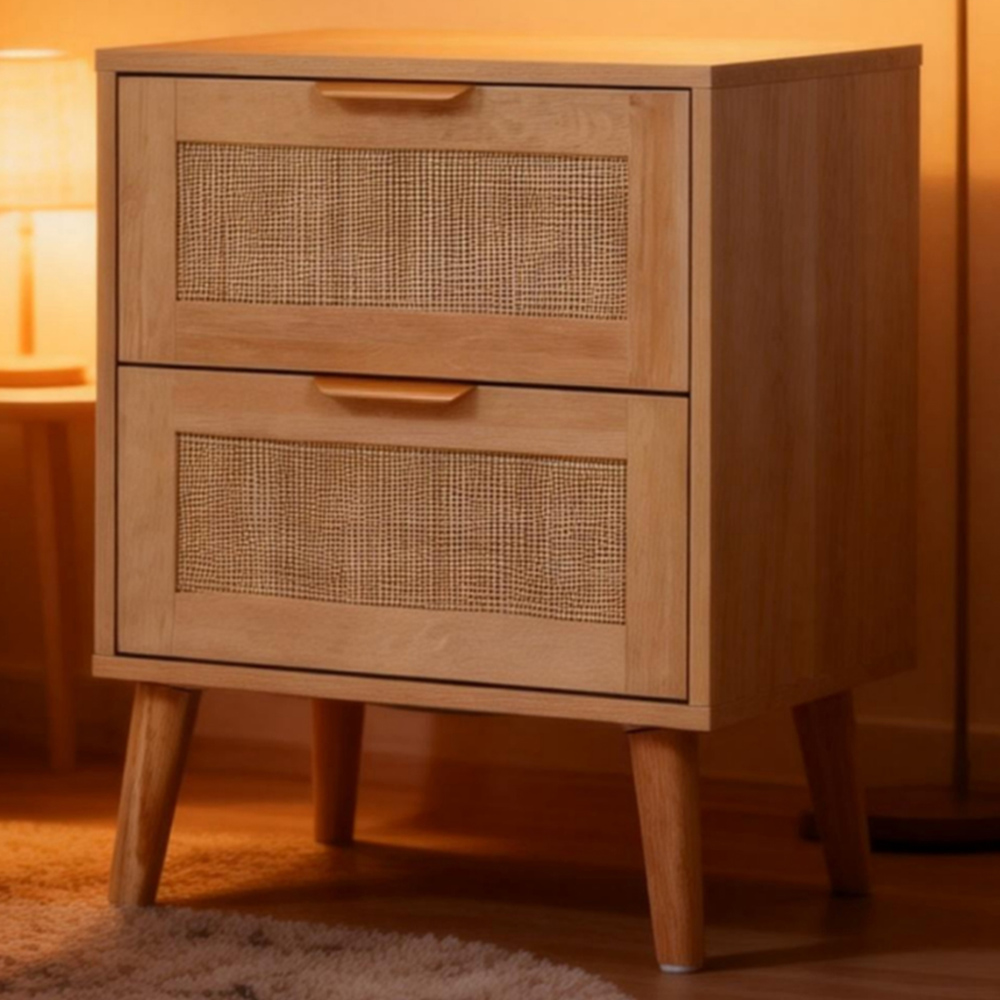 Langham 2 Drawer Natural Rattan Chest of Drawers Image 1