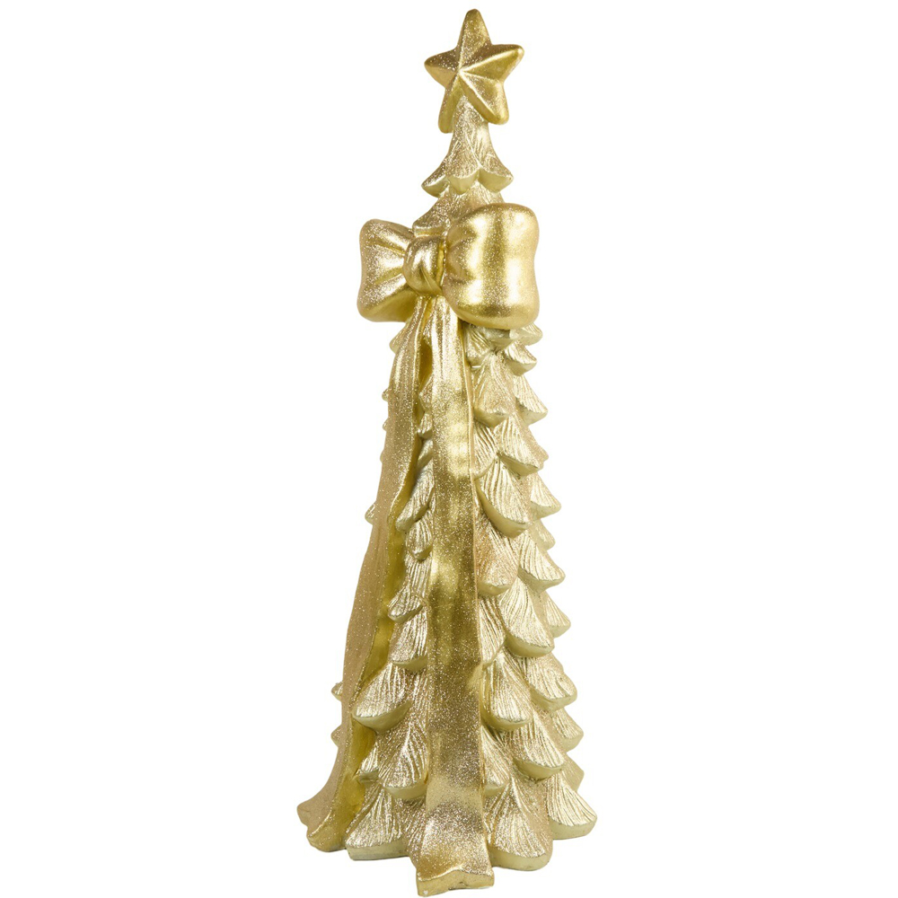 Gold and Champagne Bow Christmas Tree Decoration Image 4