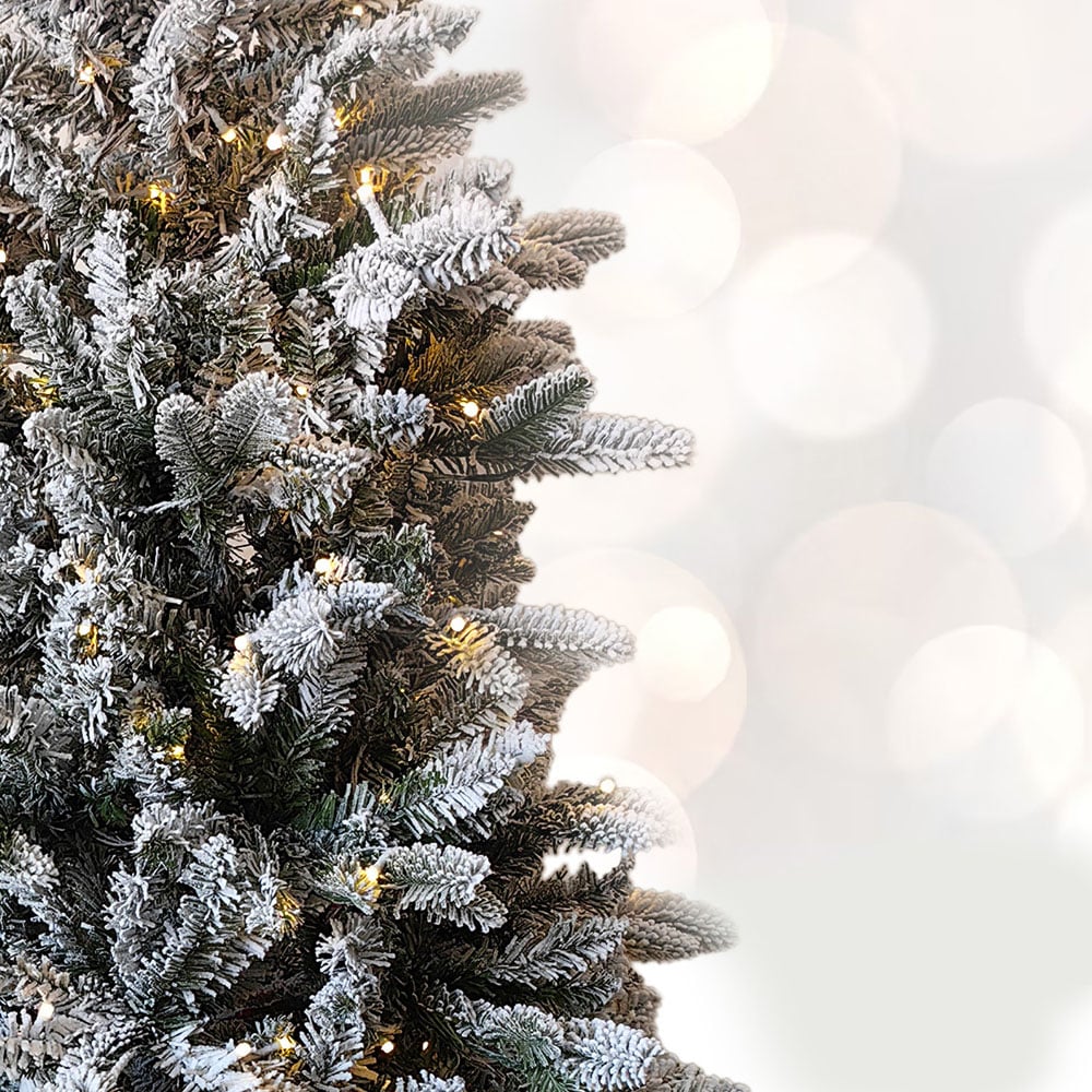 Noel Square Warm White LED Pre-Lit White Frosted Artificial Xmas Tree 1.9ft Image 3