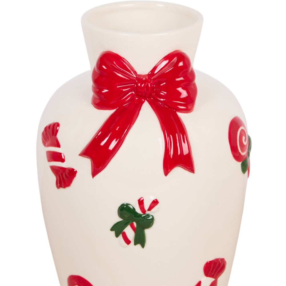 Candy Cane Bow Vase Image 2