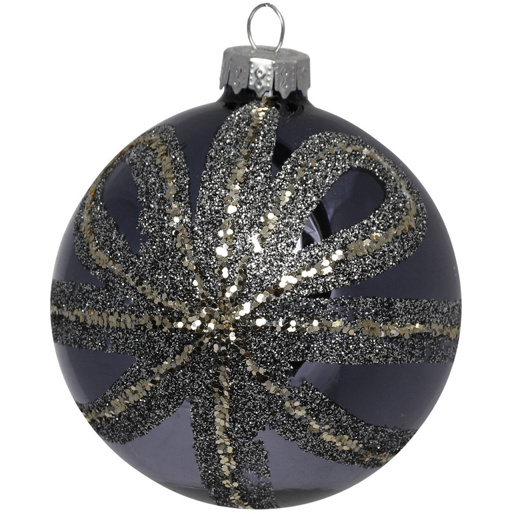 Midnight Fantasy Navy and Silver Bead Bauble Image 2