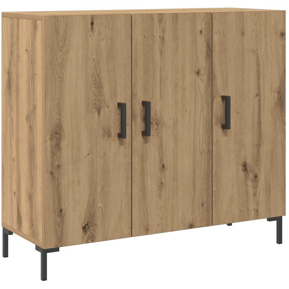 vidaXL 3 Door Artisan Oak Sideboard Image 2