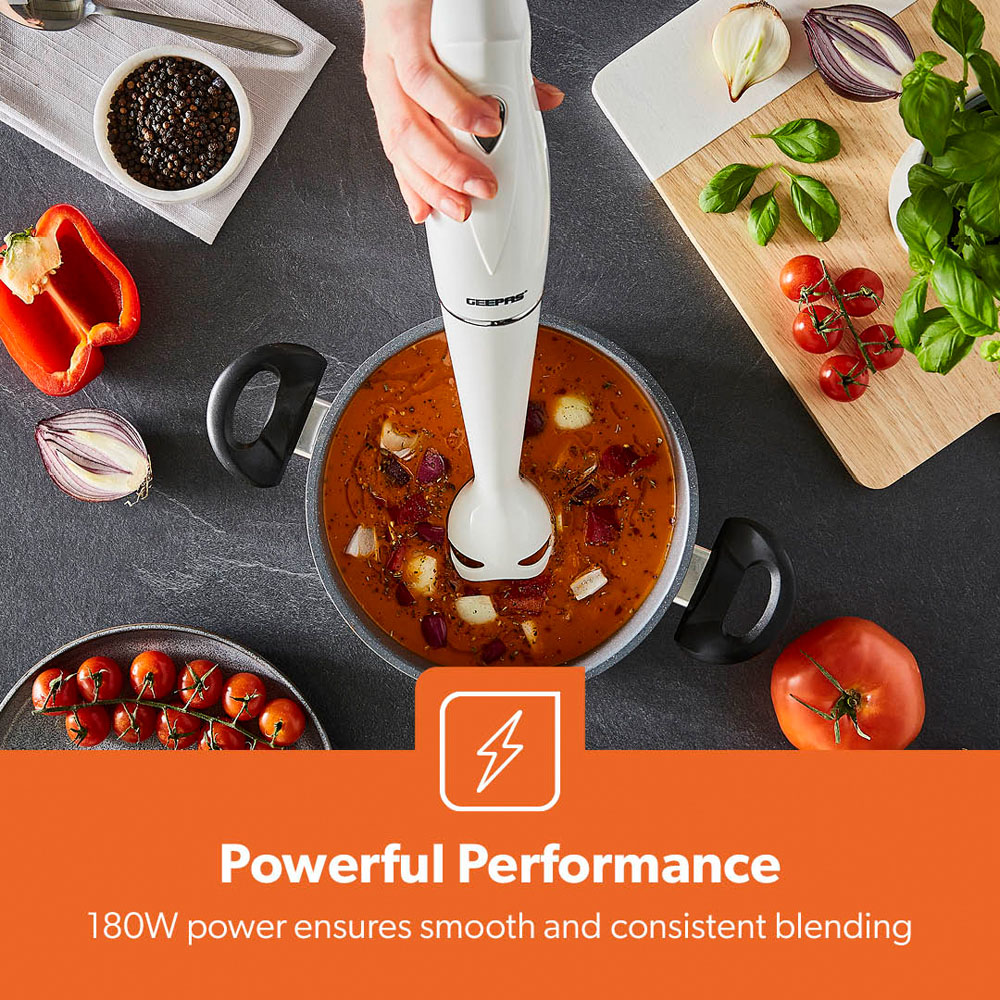 Geepas GHB5467UK-WT White Hand Blender 180W Image 4