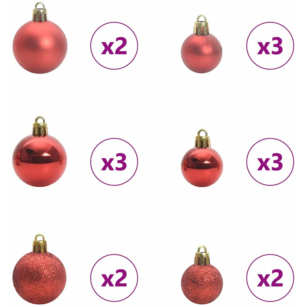 vidaXL Pre-Lit Multicolour Baubles White Artificial Snow Flocked Christmas Tree 5ft Image 7