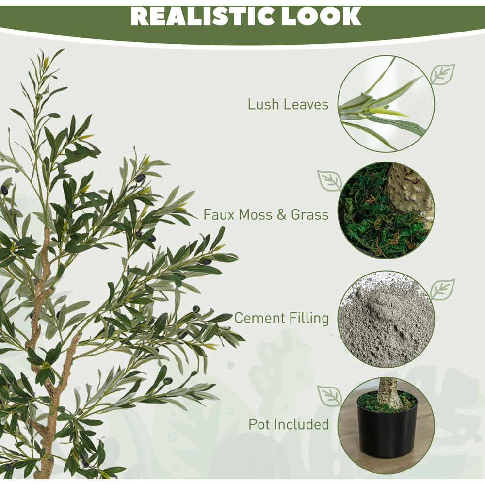 Portland Faux Potted Silk Olive Indoor Artificial Tree 150cm Image 4