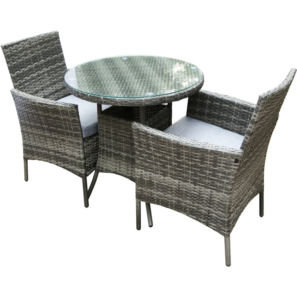 Home Garden Direct Judas 2 Seater Rattan Garden Bistro Set Image 3