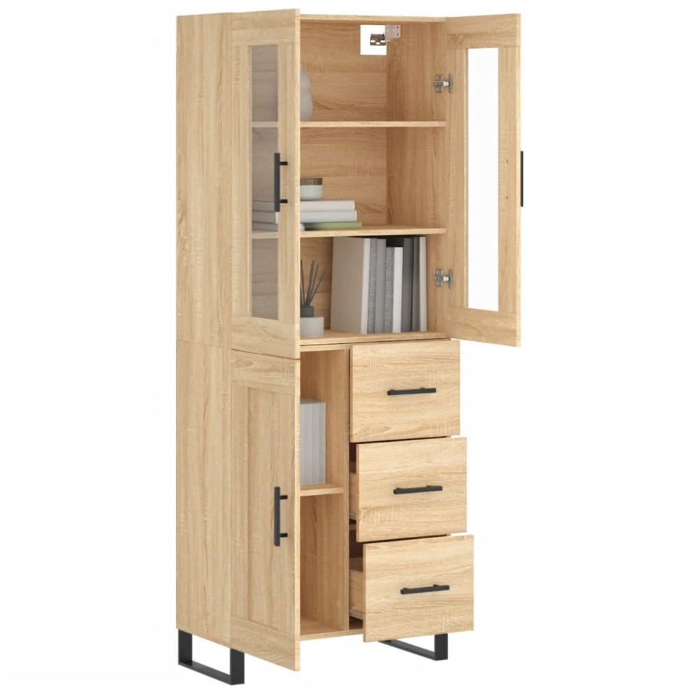 vidaXL 3 Door 3 Drawer Sonoma Oak Highboard Image 3