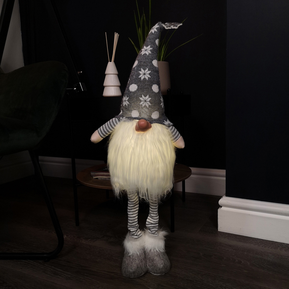 Samuel Alexander Grey Standing Gonk LED Christmas Decoration 66cm Image 2