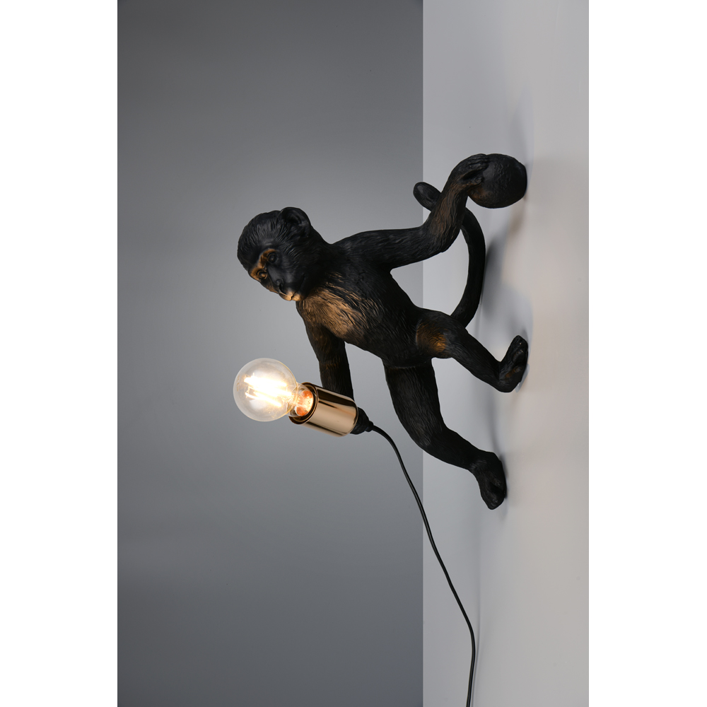 TRIO Louy Black and Gold Wall Light Image 2