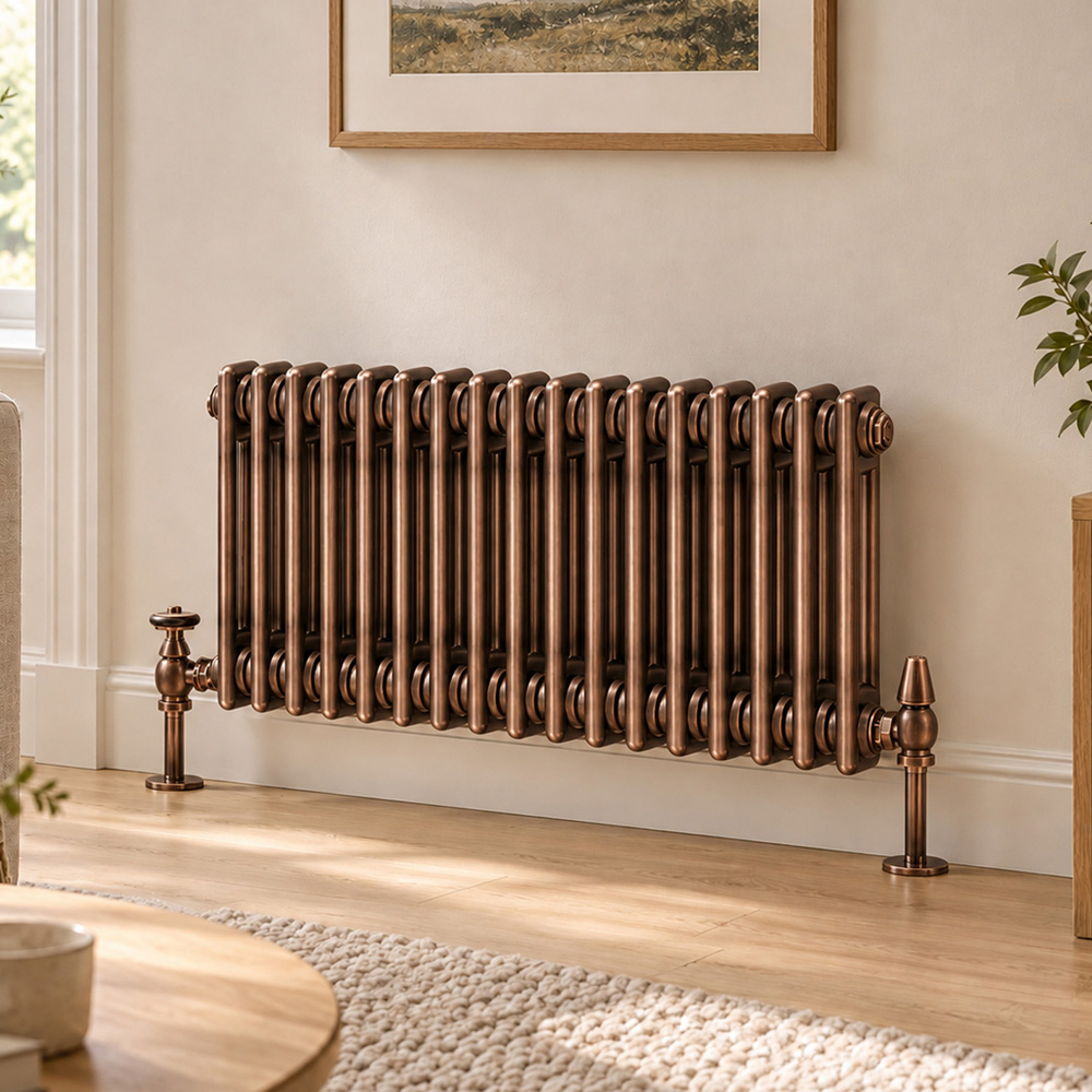 Go Bathrooms Clarence Antique Copper 2 Column Radiator 400 x 785mm Image 2