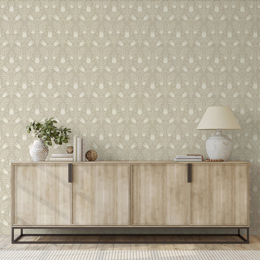 Esselle Home Heritage Tulip Taupe Wallpaper Image 4