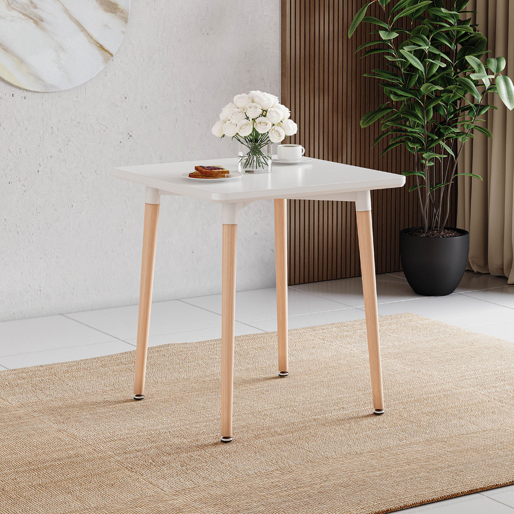 Vida Designs Batley 2 Seater Square Dining Table White Image 4