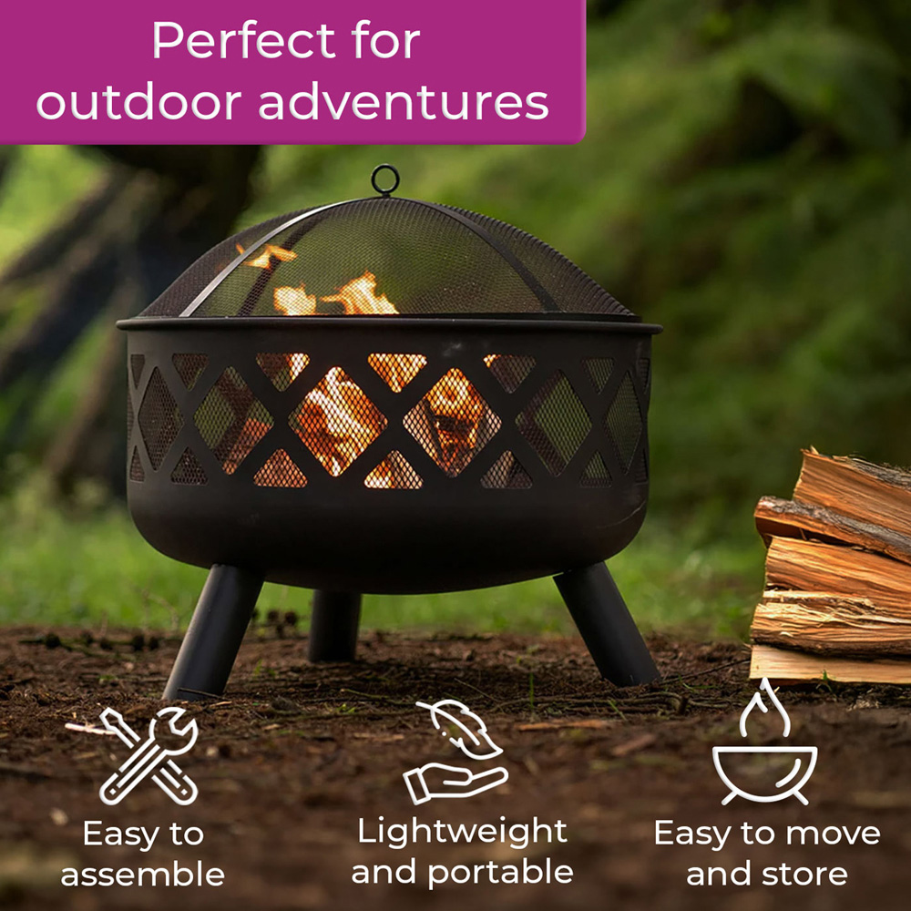 Neo Direct Black Outdoor Fire Pit Bowl Image 7