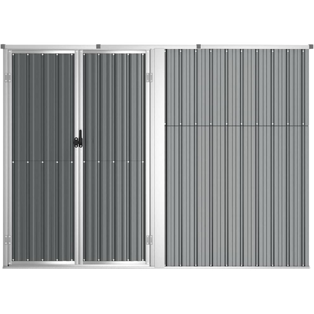vidaXL 7.4 x 2.9ft Grey Galvanised Steel Pent Garden Tool Shed Image 4