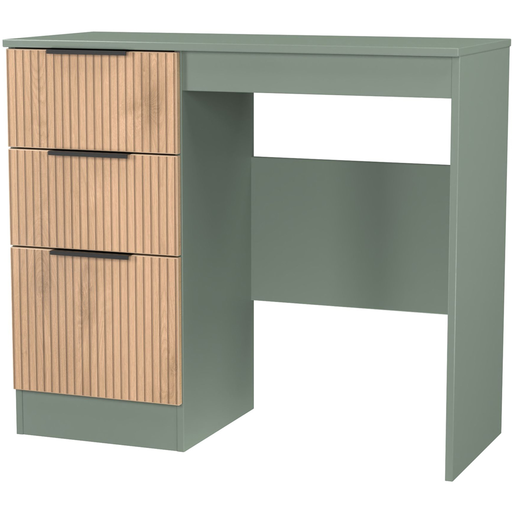 Crowndale Java 3 Drawer Slatt Effect and Reed Green Vanity Unit Image 4