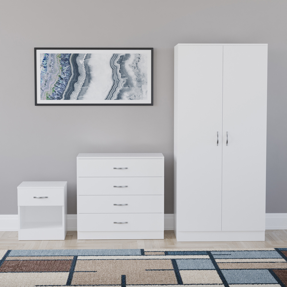VIDA DESIGNS Riano White 3 Piece Bedroom Furniture Set Image 2