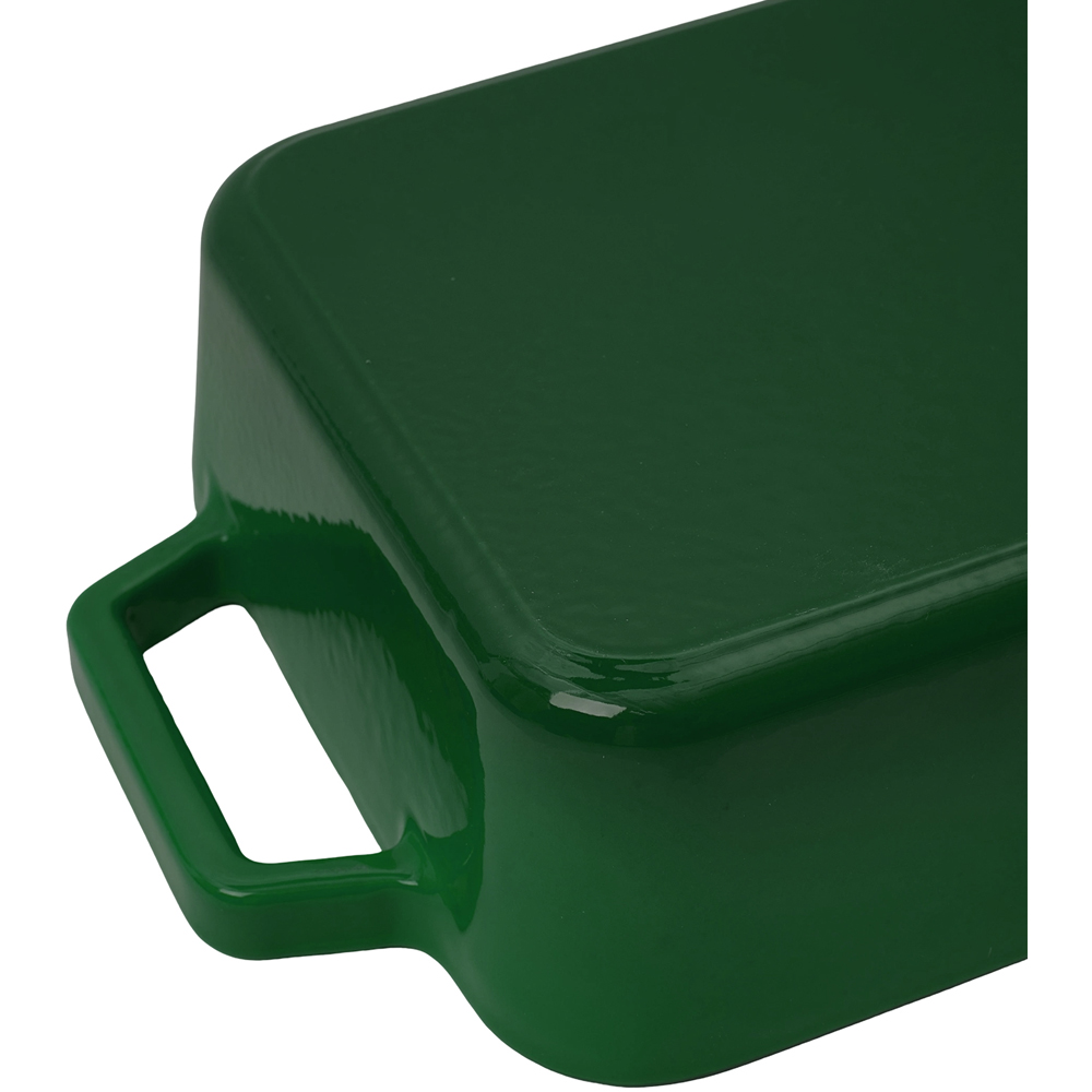 Living and Home 3.2L Green Enamelled Cast Iron Rectangular Baking Dish Image 5