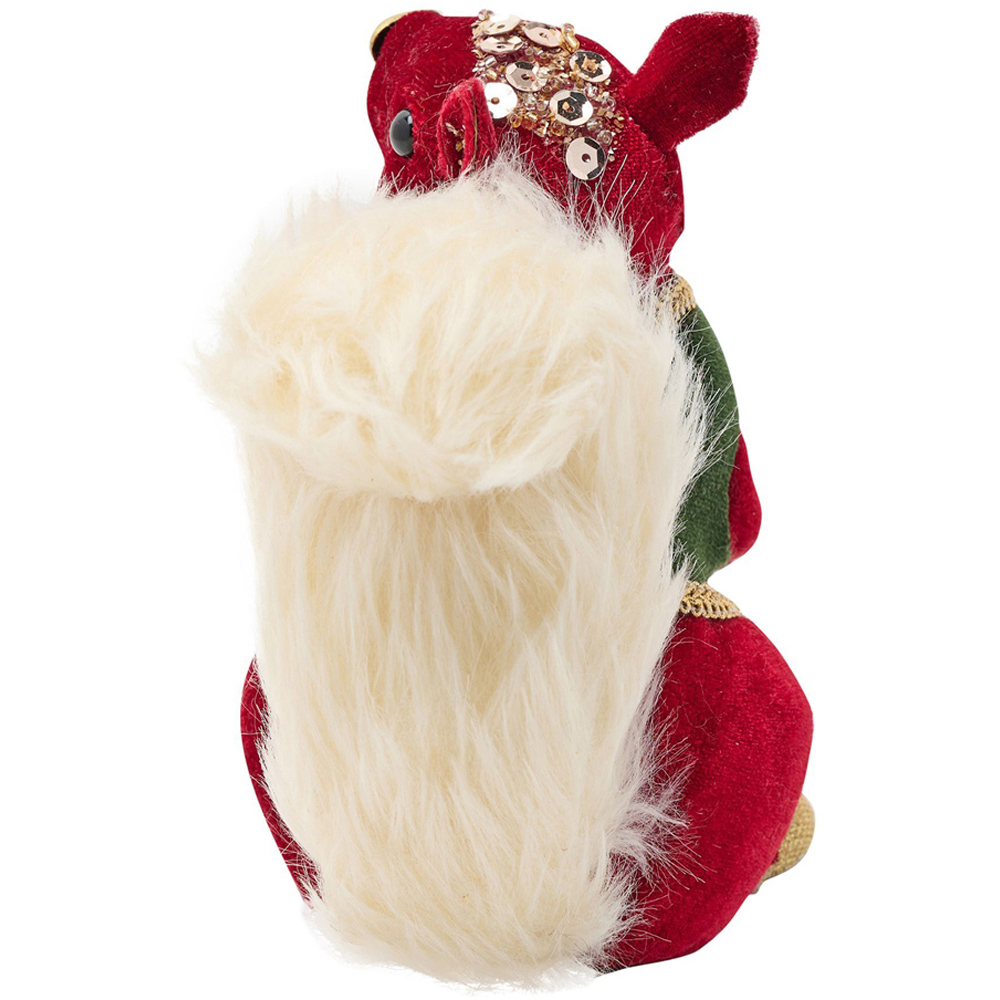 The Christmas Gift Co Red Velvet Squirrel Decoration Image 5