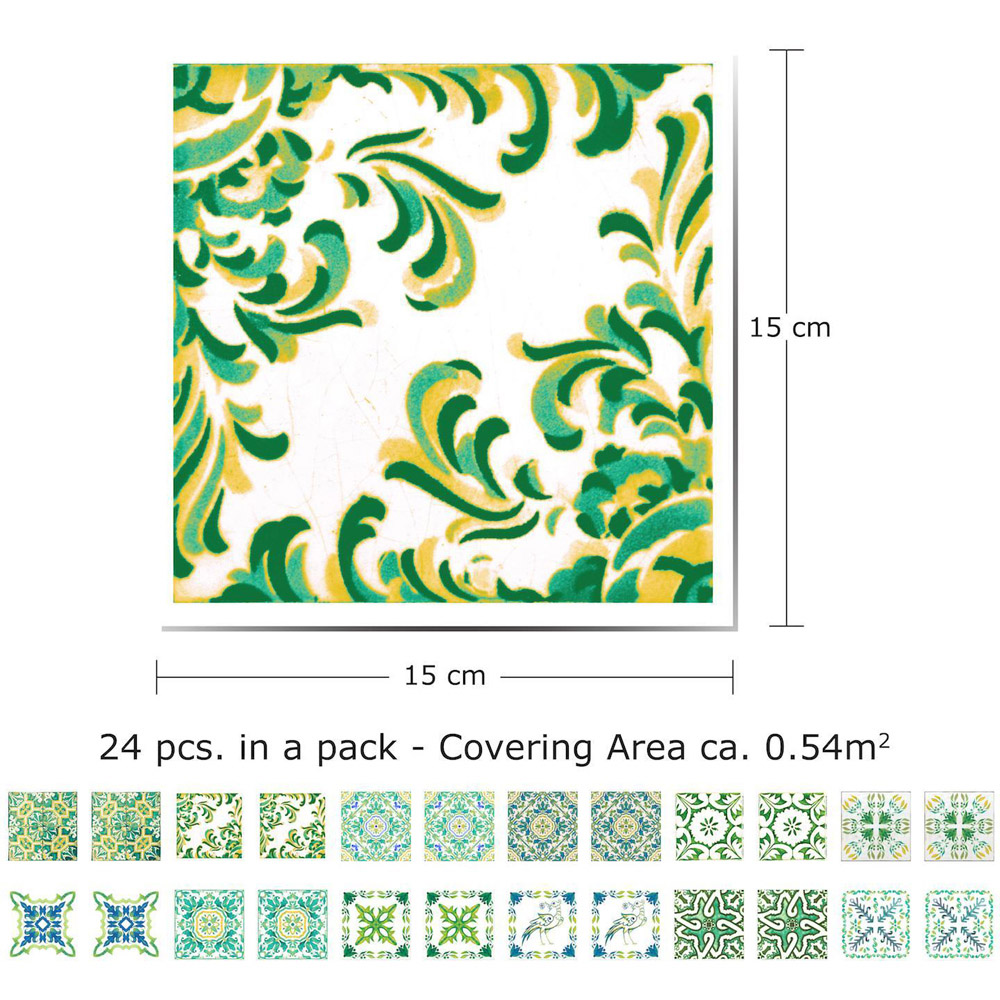 Walplus Turkish Green Mosaic White Self Adhesive Tile Stickers 24 Pack Image 6