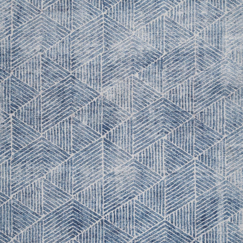 Kukoon Geometric Distressed Denim Blue Washable Rug 120 x 170cm Image 3
