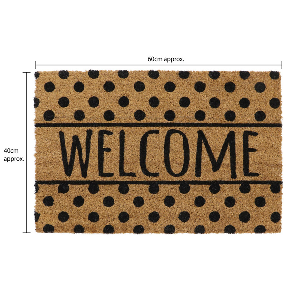 JVL Spots Latex Coir Door Mat 40 x 70cm Wilko