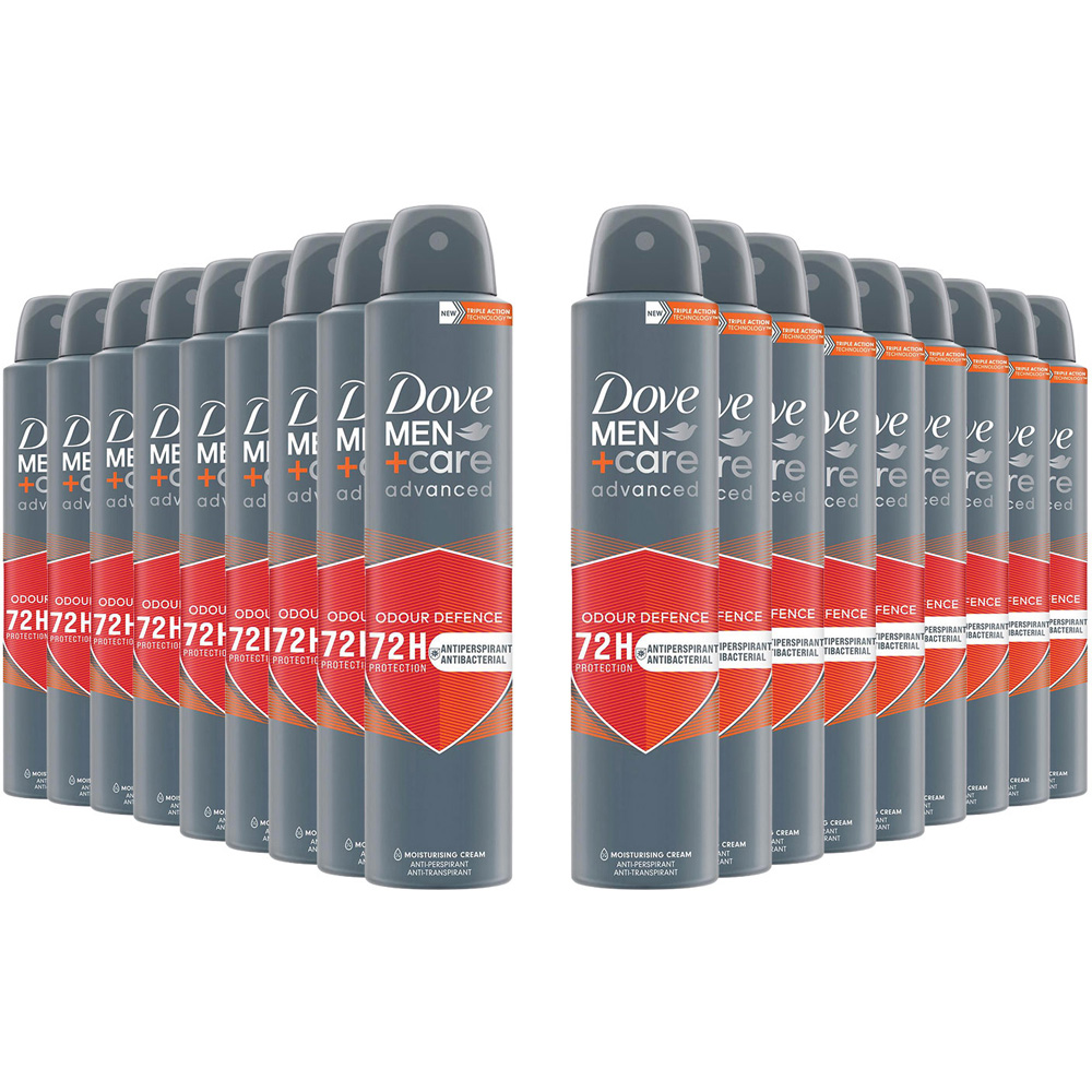Dove Men+Care Advanced Odour Defence Antibacterial Anti-Perspirant Aerosol 200ml 12 Pack Image 1