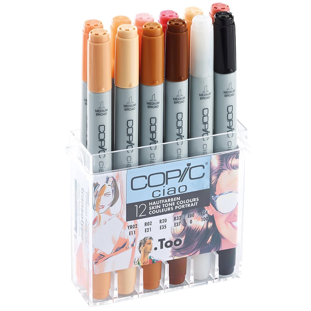 Copic Ciao Skin Tone Marker Pen 12 Pack Image 1