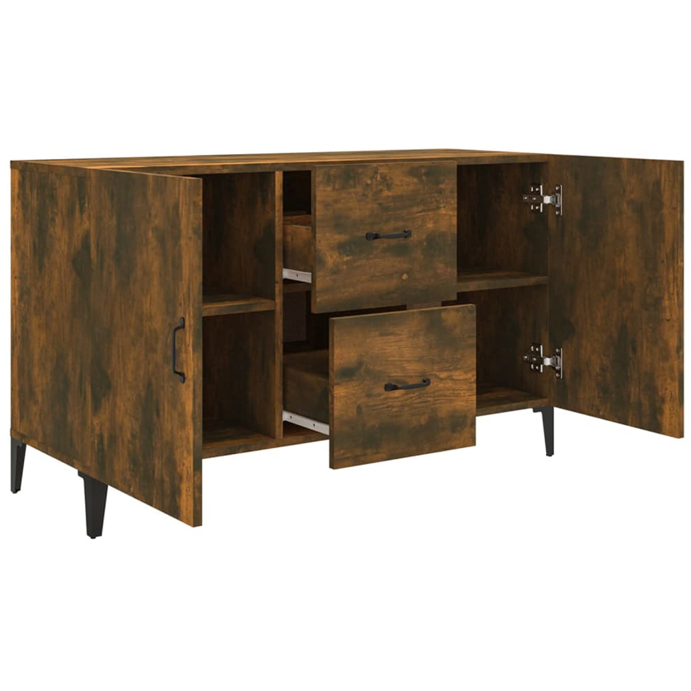 vidaXL 2 Door 2 Drawer Smoked Oak Sideboard Image 6