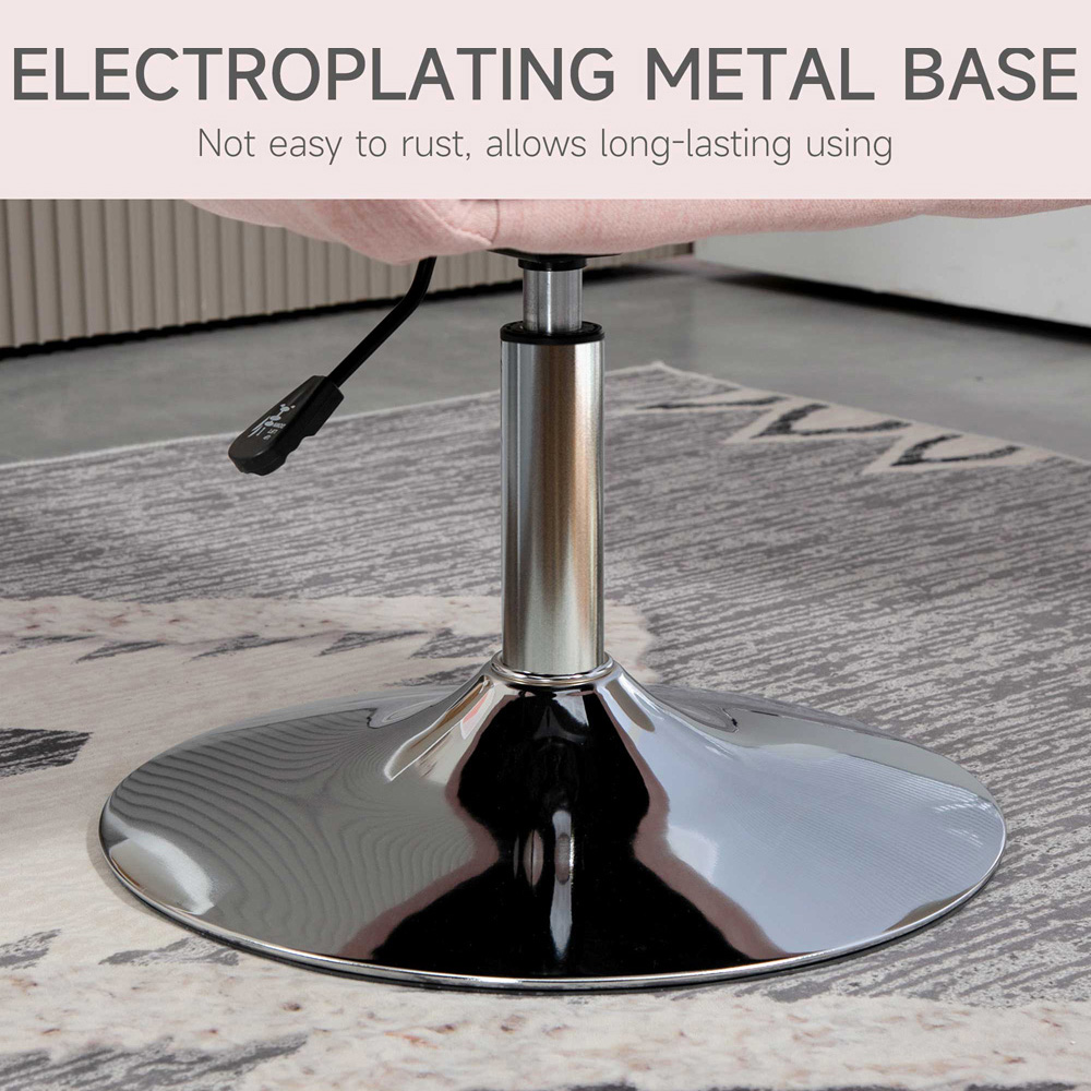 Portland Pink Stylish Retro Linen Swivel Tub Chair Image 7