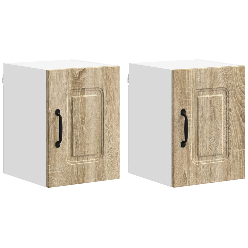 vidaXL Kalmar Single Door Sonoma Oak Wall Mounted Kitchen Cabinet Set of 2 Image 8