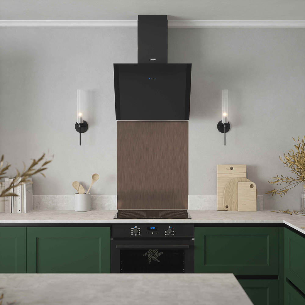 Metallico Brushed Copper Stainless Steel Kitchen Splashback 60 x 75 cm Image 3