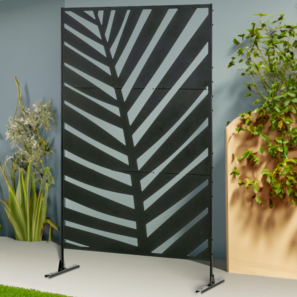 Outsunny 6.5 x 4ft Metal Black Garden Screening Image 1