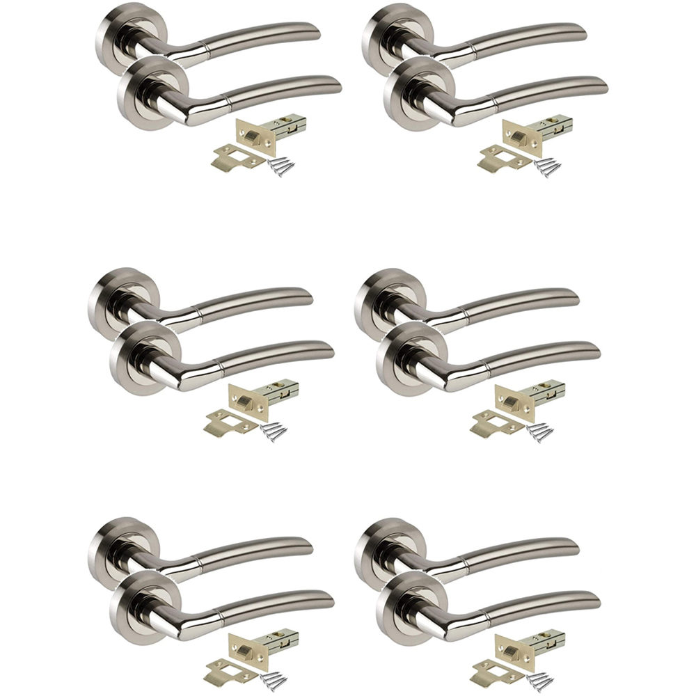Golden Grace Duo Chrome Indiana Modern Handle Set 6 Pack Image