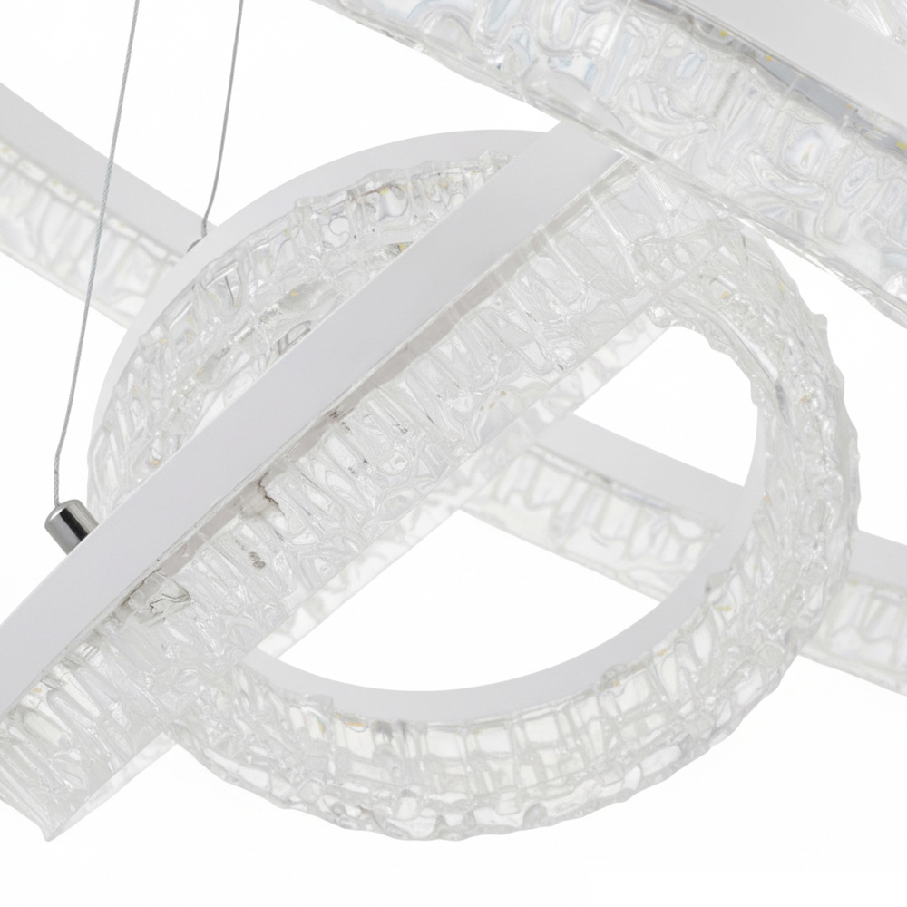 Living and Home White Interlocking Ring LED Pendant Light 60W Image 6