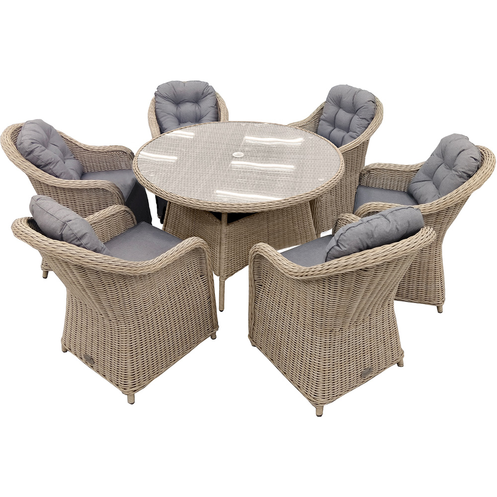 Oseasons Sicilia 6 Seater Sandy Oak Rattan Dining Set Image 2