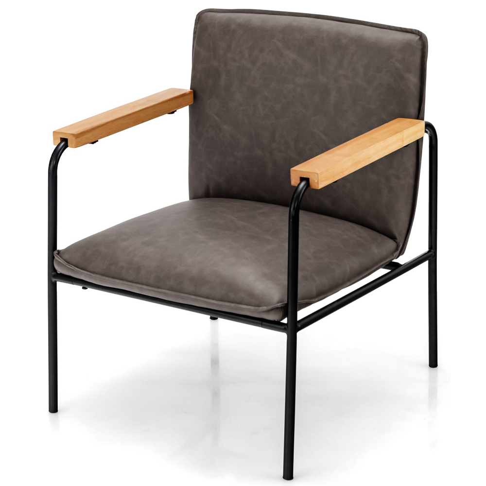 Costway Grey Accent Chair Image 2