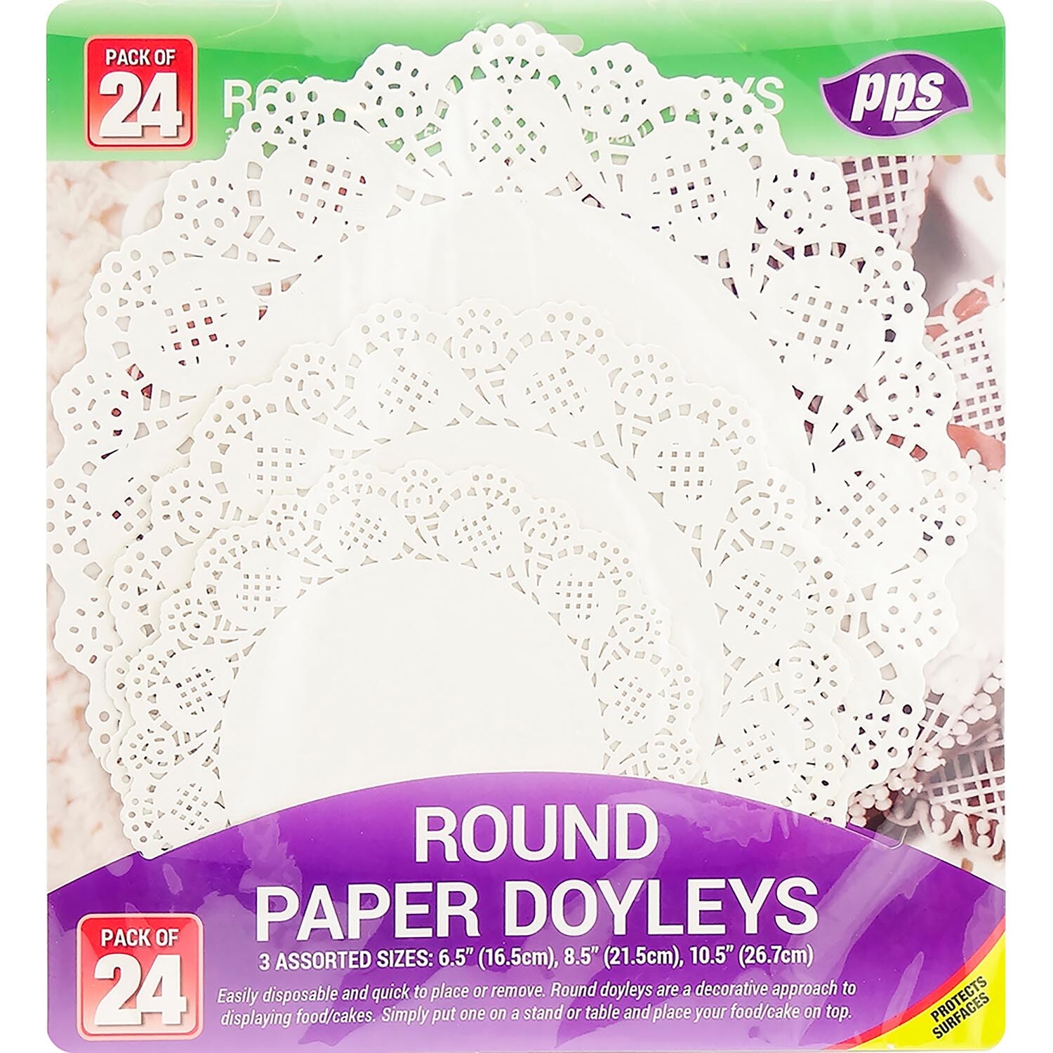 Pack of 24 Paper Doilies Round Image
